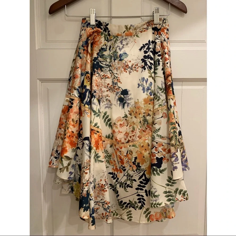 ANTHROPOLOGIE - floral midi skirt - Picture 1 of 8